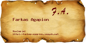 Farkas Agapion névjegykártya